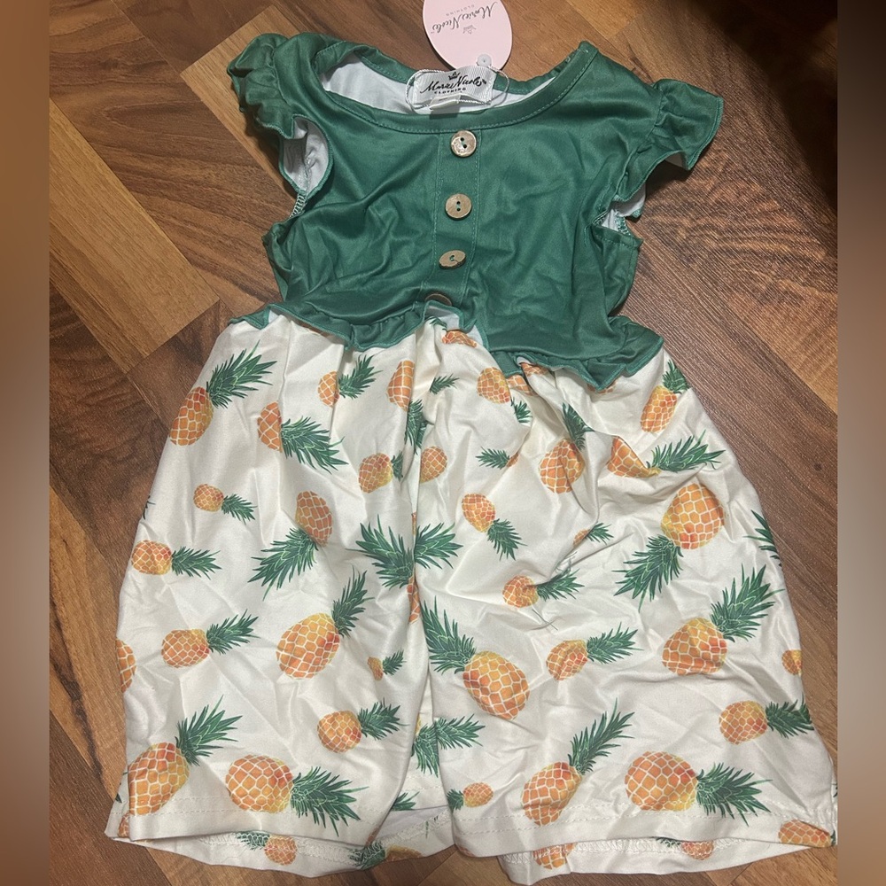 Green and White Pineapple Dress